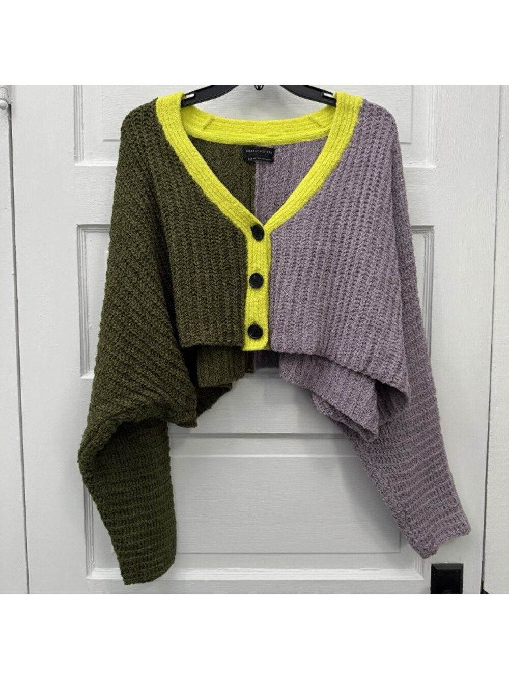 Urban Outfitters Ashlyn Women’s M Chenille Colorblock Oversized Crop Cardigan